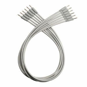 Synth Cables Braided 3.5mm Mono TS Male Patch Cables (grey/15cm/pack of 6)