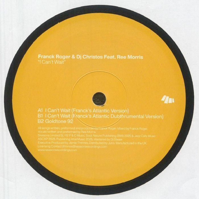 ROGER, Franck/DJ CHRISTOS feat REE MORRIS - I Can't Wait